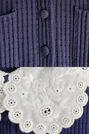 Vestido Mini de Luxo com Detalhes em Renda, Mangas Longas e Saia de Volume