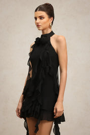 Vestido sem Mangas com Decote Halter, Exclusivo e Detalhe em Laço
