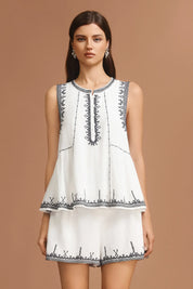 Conjunto Elegance: Colete Acinturado e Saia com Zíper Lateral