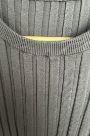 Olga | Vestido Longo em Tricô Canelado Off-White com Manga Longa