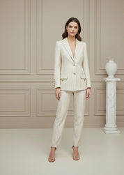 Conjunto de Luxo: Blazer e Calça em Jacquard com Monograma Exclusivo