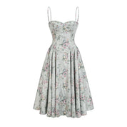Vestido Estampado com Modelagem Slim e Cintura Definida