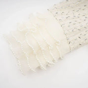 Margot | Casaco Curto em Tweed Branco com Pérolas e Pedrarias