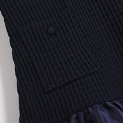 Vestido Mini de Luxo com Detalhes em Renda, Mangas Longas e Saia de Volume