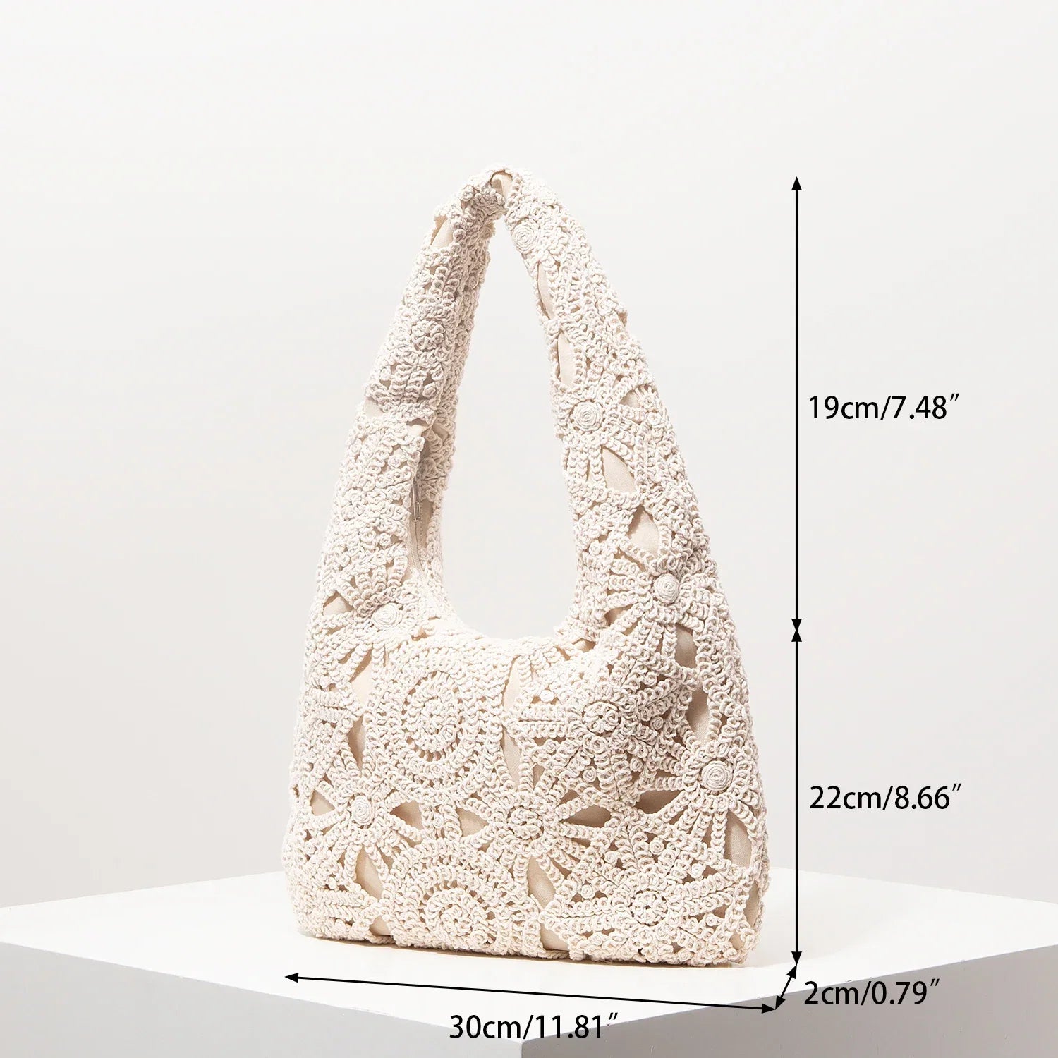 Bolsa de Ombro Trançada Vazado Artesanal – Estilo Premium para Praia e Viagens