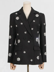 Conjunto de Alfaiataria Escultural com Blazer e Calça com Cristais