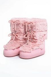 Botas de Neve com Peles Sintéticas – Plataforma Elegante e Conforto Aveludado