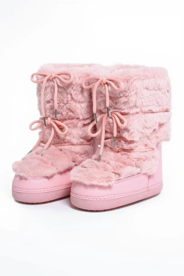 Botas de Neve com Peles Sintéticas – Plataforma Elegante e Conforto Aveludado