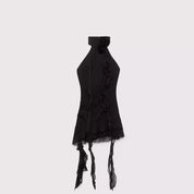 Vestido sem Mangas com Decote Halter, Exclusivo e Detalhe em Laço