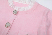 Conjunto Executivo Rosa: Casaco Estruturado e Saia Sereia Midi – Elegância