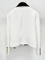 Blazer de Alfaiataria Escultural Bicolor com Gola Xale