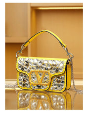 Bolsa Clutch Elegante com Pedrarias Bordadas à Mão