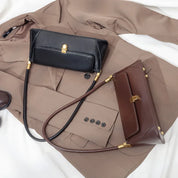 Bolsa de Ombro – Couro Ecológico, Estilo Luxo, Pequena e Elegante, Modelo Underarm/Clutch
