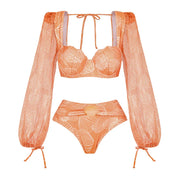 Conjunto de Banho Verão: Traje com Detalhes em Camadas e Saída de Praia