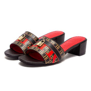 Sandálias CHCH – Salto Baixo 5cm, Bloco Grosso, Confortáveis, Slip-On, Casual e Elegantes