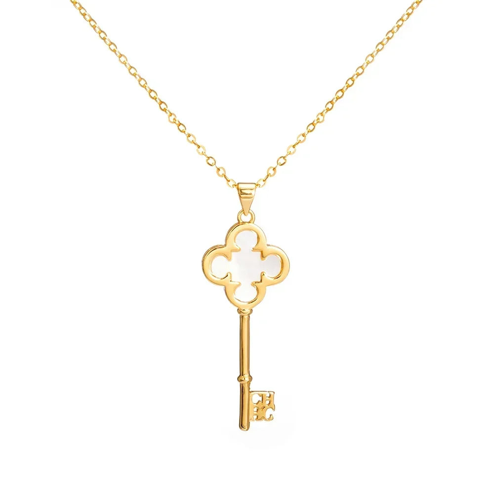 Colar CHCH Elegante Bicolor com Zircônias Delicadamente Cravadas e Pingente Sofisticado Ajustável