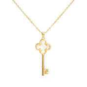 Colar CHCH Elegante Bicolor com Zircônias Delicadamente Cravadas e Pingente Sofisticado Ajustável