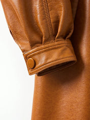 Trench Coat em Pelica de Carneiro com Cinto Integrado