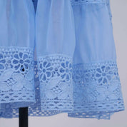 Cecília | Vestido Longo em Renda com Tecido 100% Algodão e Manga Longa