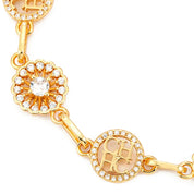 Pulseira CHCH Feminina de Luxo com Design em Letras e Pedrarias