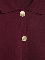 Conjunto Luxo Vermelho em Malha de Alta Densidade – Cardigã e Saia