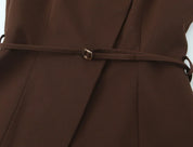 Conjunto de Alta Sastria com Colete Alongado, Faixa Regulável e Calça Fluida