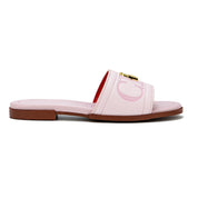 Sandália CHCH Rosa com Detalhe Cadeado Metálico Dourado