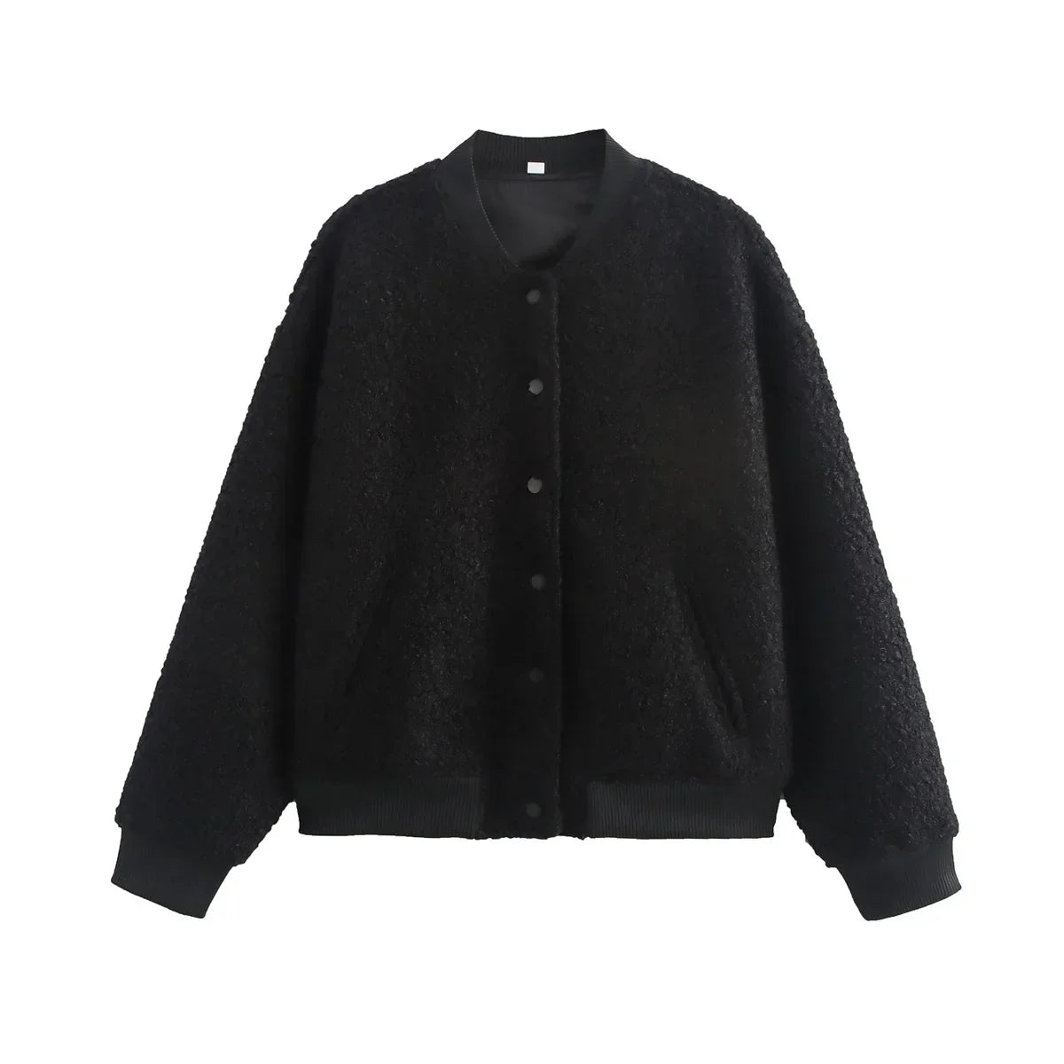Jaqueta Bomber Minimalista com Textura Tridimensional