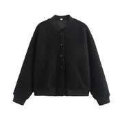 Jaqueta Bomber Minimalista com Textura Tridimensional