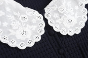 Vestido Mini de Luxo com Detalhes em Renda, Mangas Longas e Saia de Volume