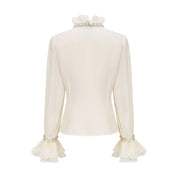 Blusa Elegante com Mangas Longas e Bordado de Cristais