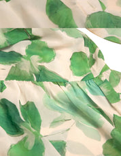 Lorena | Vestido Longo Estampado com Cintura Marcada e Manga Longa