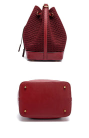 Bolsa CHCH Bucket – Estilo para Viagem, Alça de Ombro, Design em Tecido Splicing