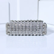 Bolsa Glamour Prateada com Brilho de Strass