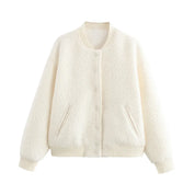 Jaqueta Bomber Minimalista com Textura Tridimensional