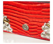 Bolsa Clutch Elegante com Pedrarias Bordadas à Mão