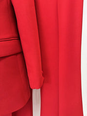 Conjunto de Alfaiataria 2 Peças: Blazer com Aplicação de Flor 3D e Calça