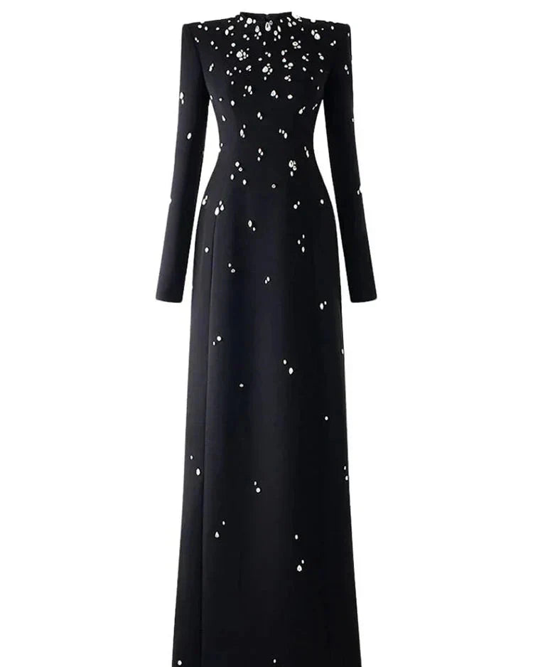 Isabela | Vestido Longo com Bordado à Mão em Pedrarias