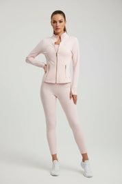 Conjunto Esportivo Feminino com Zíper Dourado e Calça Modeladora
