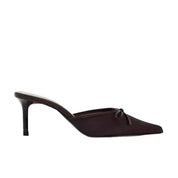 Sandália Mule em Cetim com Laço Escultural e Salto Elegante – Design Refinado para Looks Sofisticados