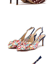 Sandálias CHCH – Salto Alto 7cm, Bico Fino com Laço