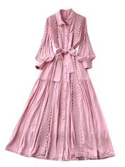 Mariana | Vestido Longo em Renda Patchwork com Botões e Cintura Ajustável