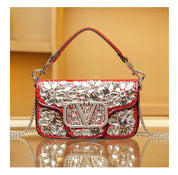 Bolsa Clutch Elegante com Pedrarias Bordadas à Mão