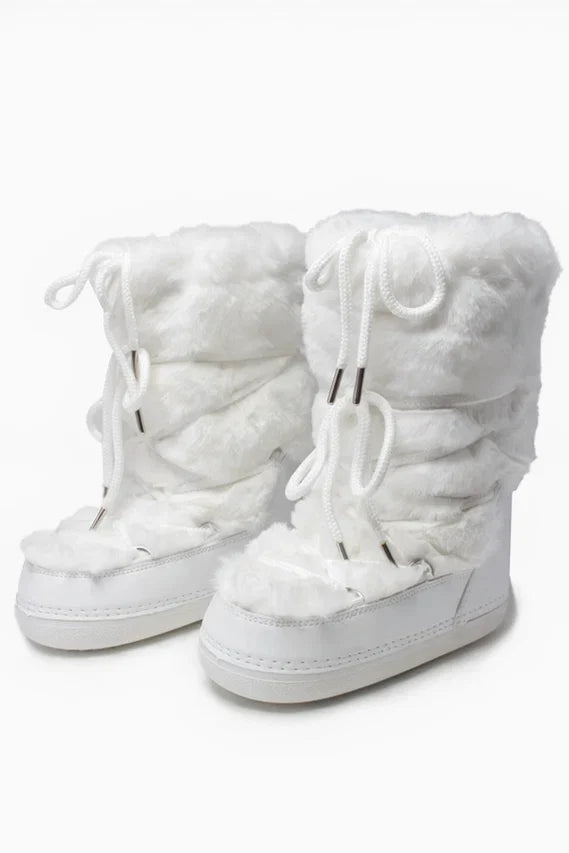 Botas de Neve com Peles Sintéticas – Plataforma Elegante e Conforto Aveludado