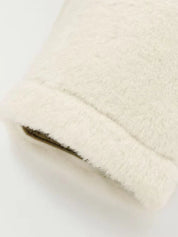 Berenice | Casaco Cropped em Shearling Bege com Fechamento em Toggles