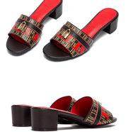 Sandálias CHCH – Salto Baixo 5cm, Bloco Grosso, Confortáveis, Slip-On, Casual e Elegantes