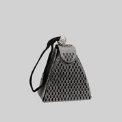 Bolsa Triangular Pedras Efeito Metálico