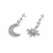 Brinco Cristal Lua e Estrela