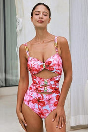Biquíni Modesty Estampado com Recortes Elegantes