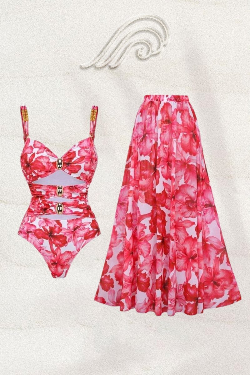 Biquíni Modesty Estampado com Recortes Elegantes